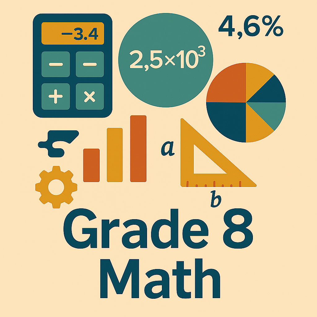 Grade 8 Math course – linear equations, percentages, geometry, and statistics – Global Math Institute